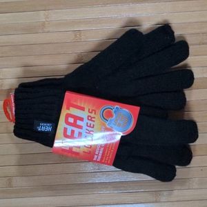 Womens Thermal Black Knit Heat Lockers Gloves Size Large Extra Large NEW